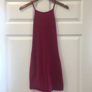 Urban Outfitters Maroon Tight Tie Back Mini Dress